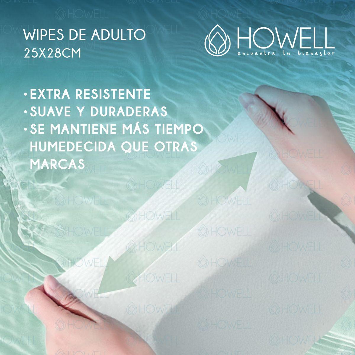 Toallas Humedas Adultos Hipoalergenicas 60U Howell-4