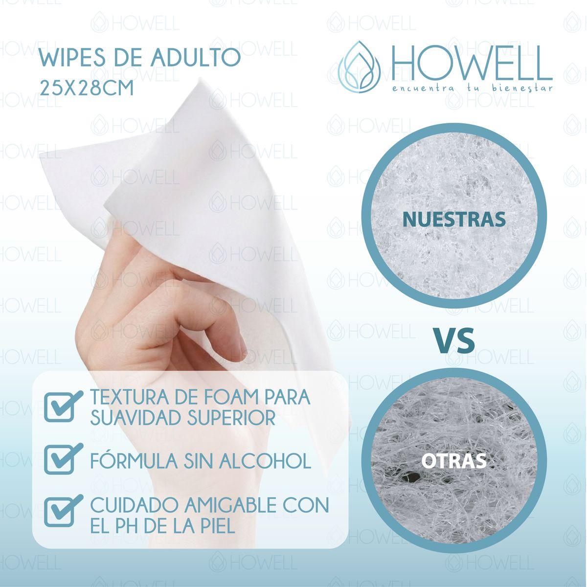 Toallas Humedas Adultos Hipoalergenicas 60U Howell-5