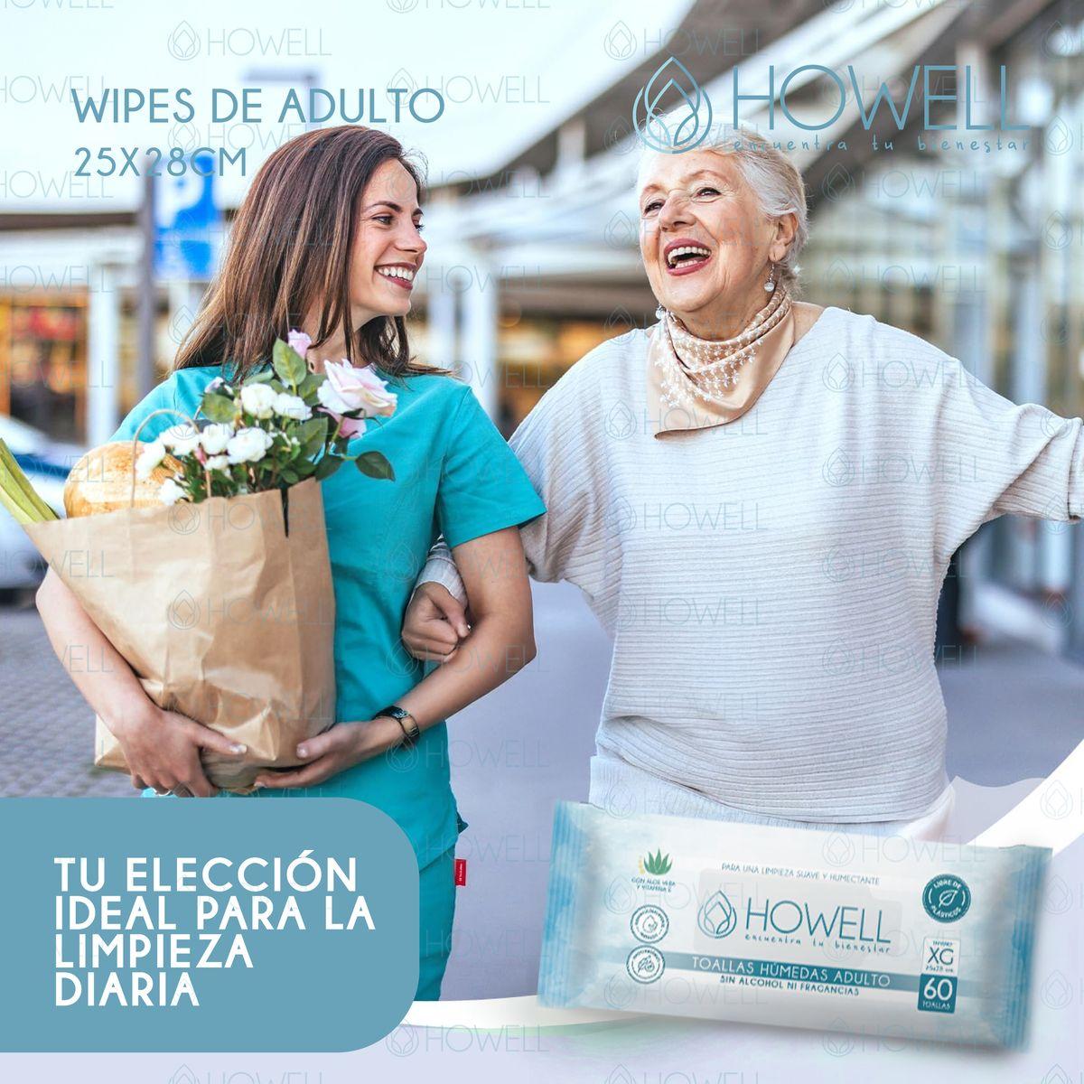 Toallas Humedas Adultos Hipoalergenicas 60U Howell-8