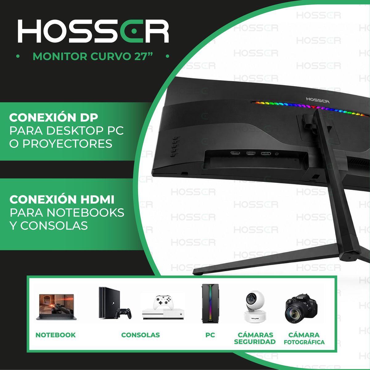 Monitor Gamer Curvo 27 Hosser Fhd 200hz Gaming Freesync 1ms Negro-4