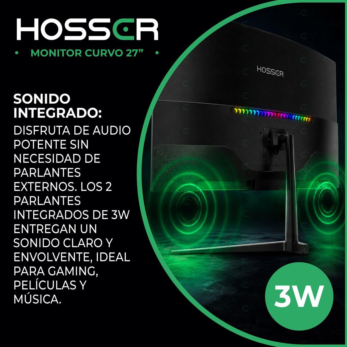 Monitor Gamer Curvo 27 Hosser Fhd 200hz Gaming Freesync 1ms Negro-5