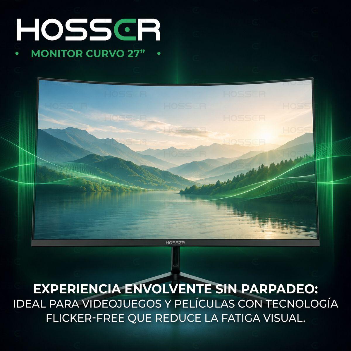 Monitor Gamer Curvo 27 Hosser Fhd 200hz Gaming Freesync 1ms Negro-6