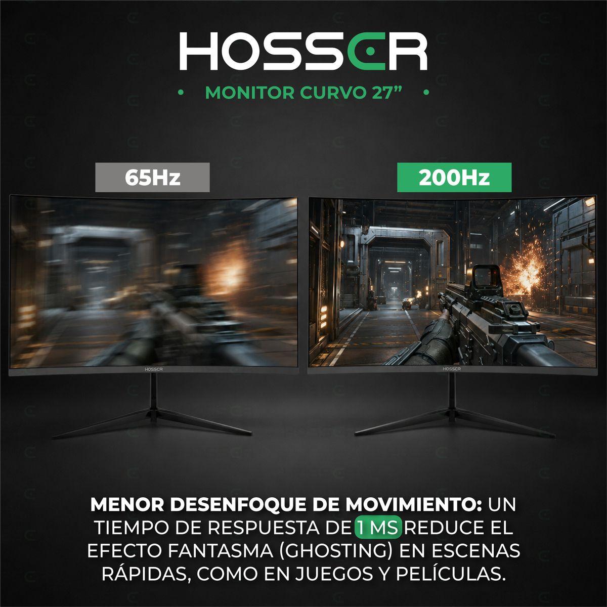 Monitor Gamer Curvo 27 Hosser Fhd 200hz Gaming Freesync 1ms Negro-7