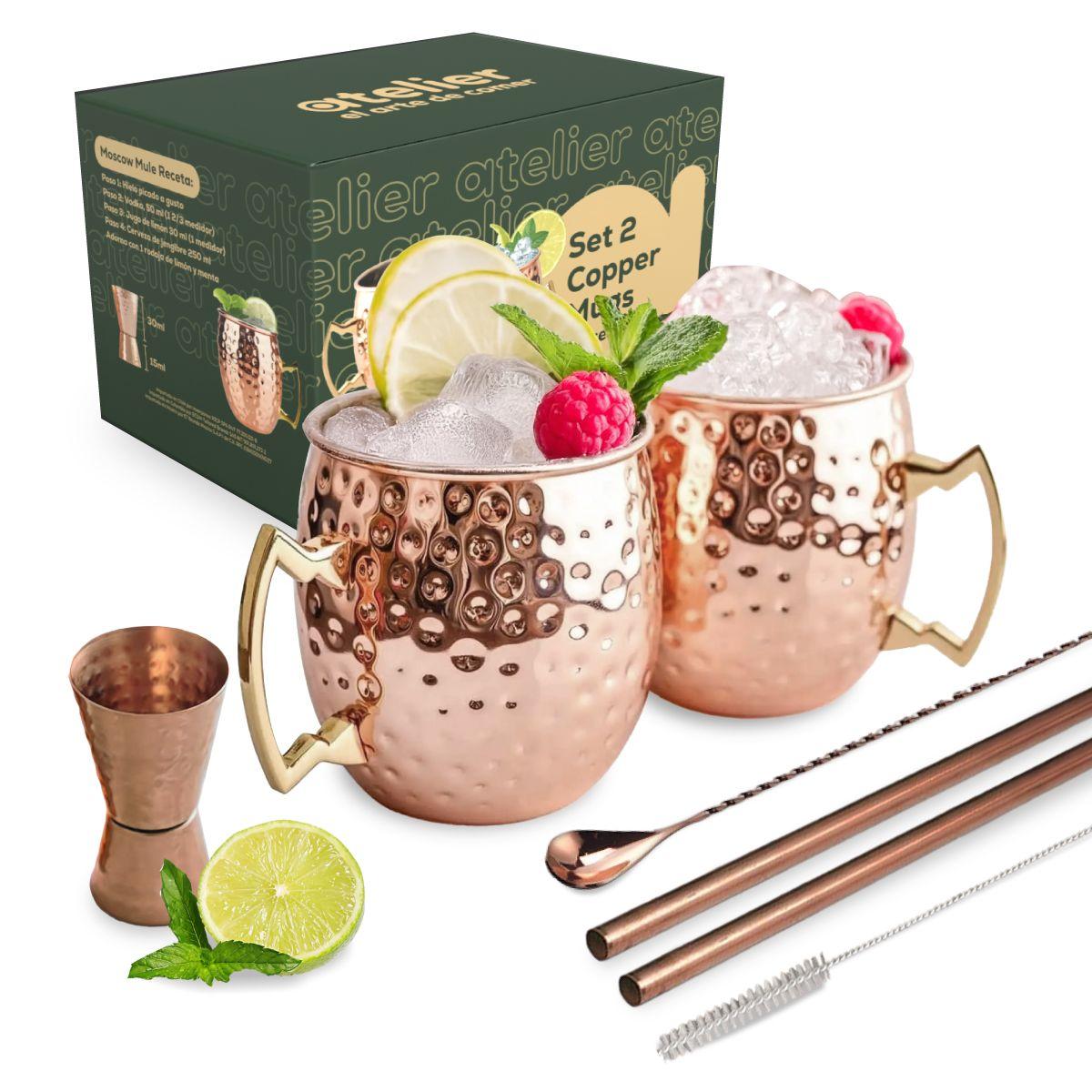 Mugs Cobre Moscow Mule Vasos Coctel Atelier 500 Ml Set x2-0