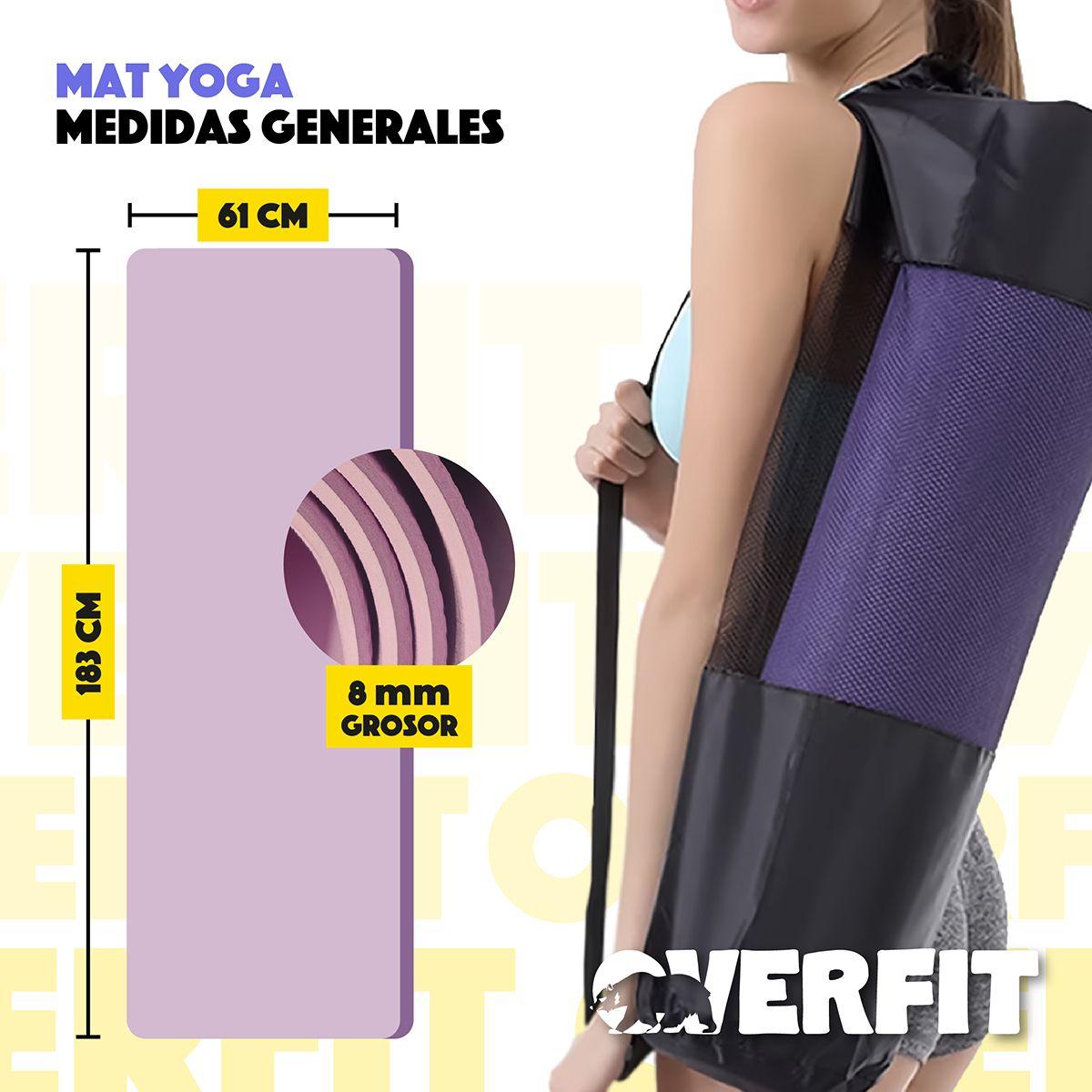 Mat Yoga Tpe 8mm Overfit Ejercicio Alfombra Con Lineas Guia-1