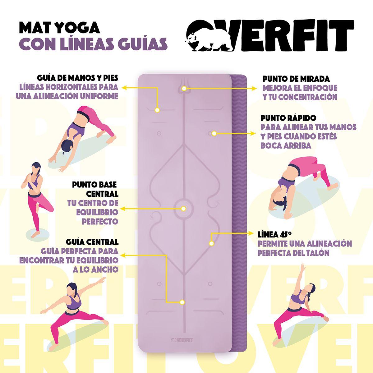 Mat Yoga Tpe 8mm Overfit Ejercicio Alfombra Con Lineas Guia-3