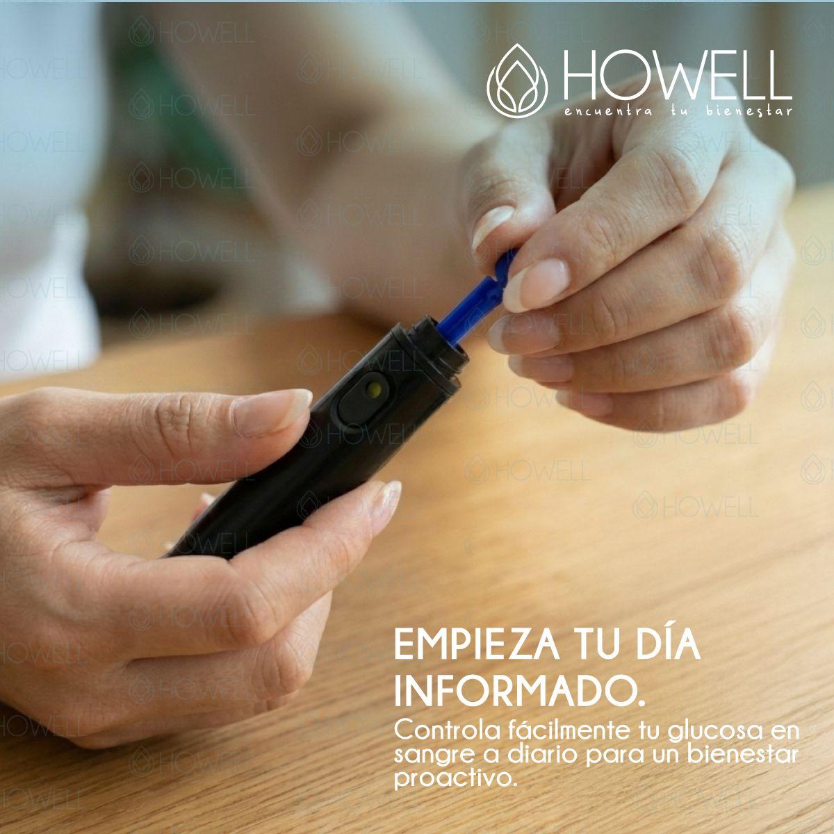 Pack 50 Lancetas Glucometro Howell 28g Ultrafinas Desechables Uso Individual Higiene Azul-7