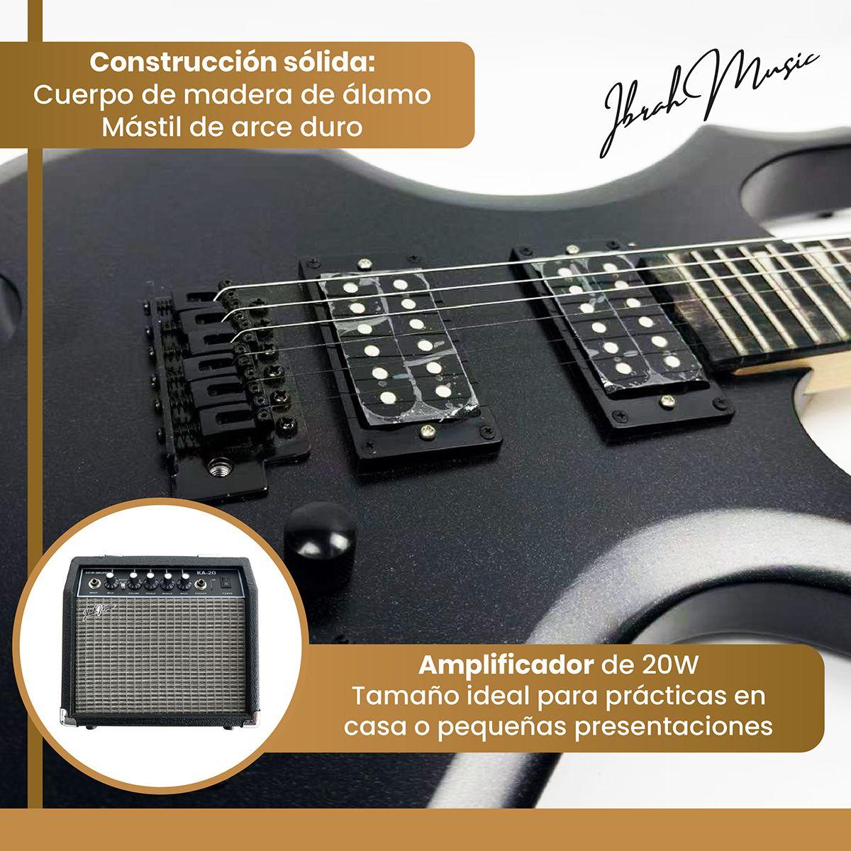 Guitarra Electrica BG 39" Ibrah Music + Amplificador 20 W-2