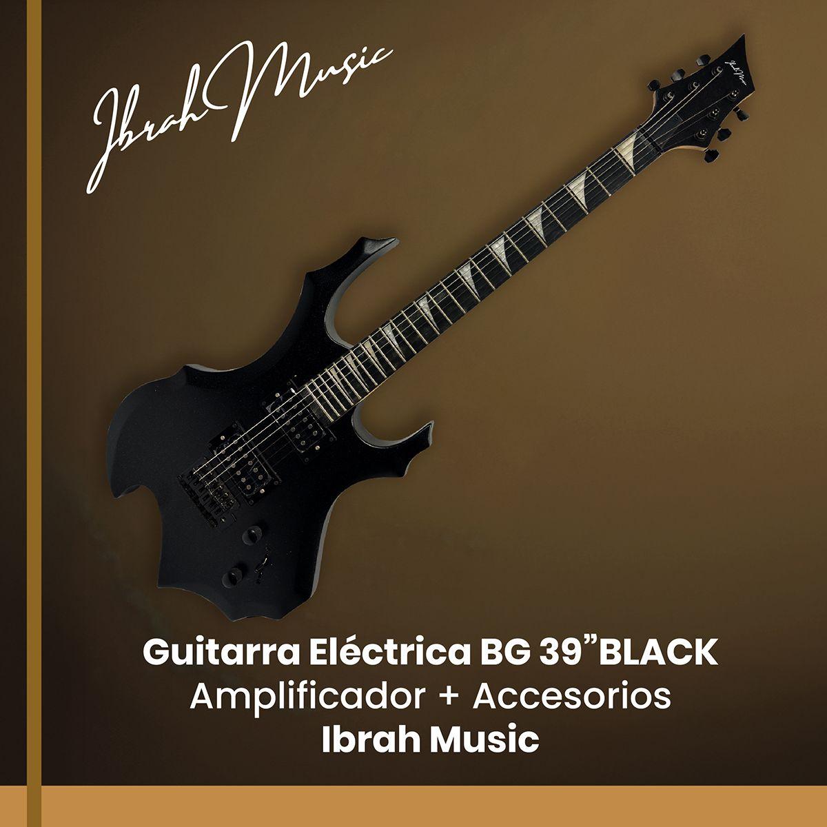 Guitarra Electrica BG 39" Ibrah Music + Amplificador 20 W-7
