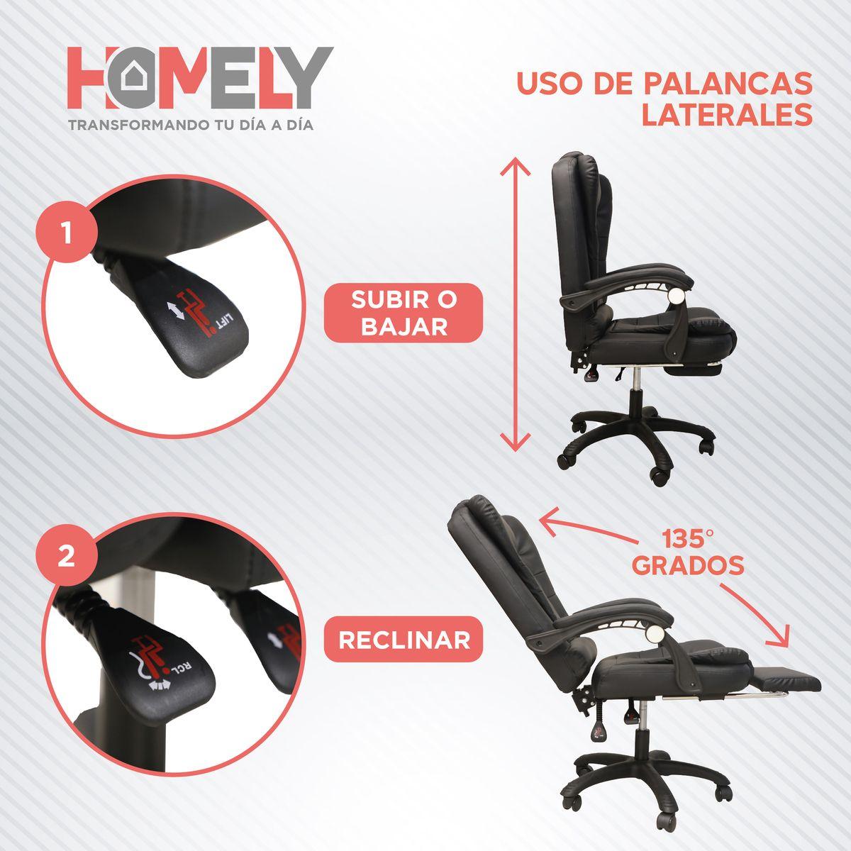 Silla Premium Escritorio Reclinable con Apoyapies Homely-5