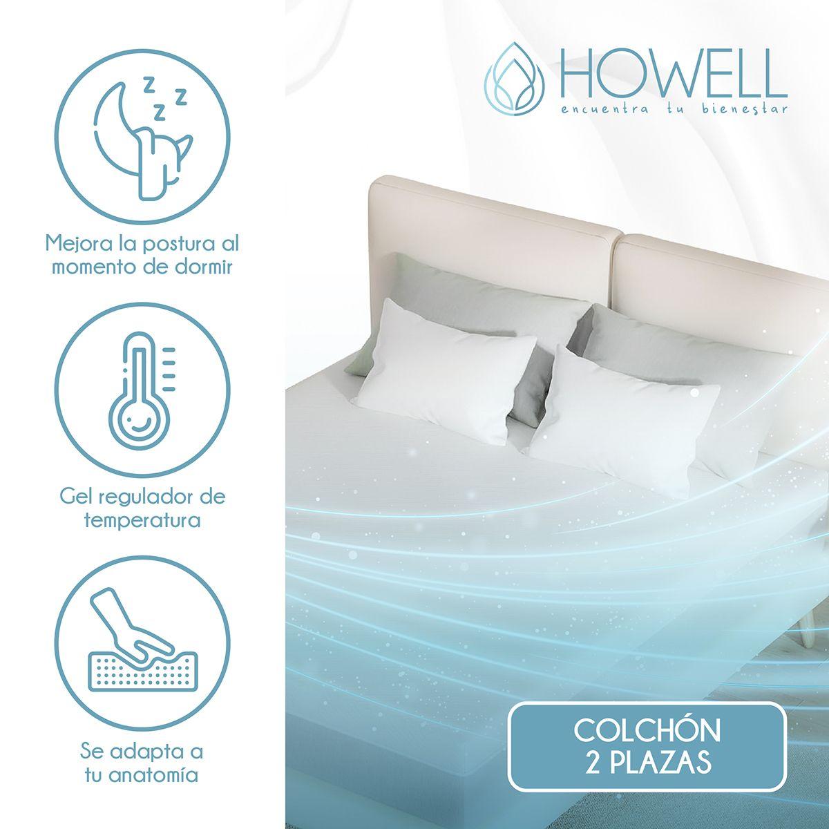 Colchon Memory Foam Espuma Viscoelastica 20cm Howell 2 Plaz-3
