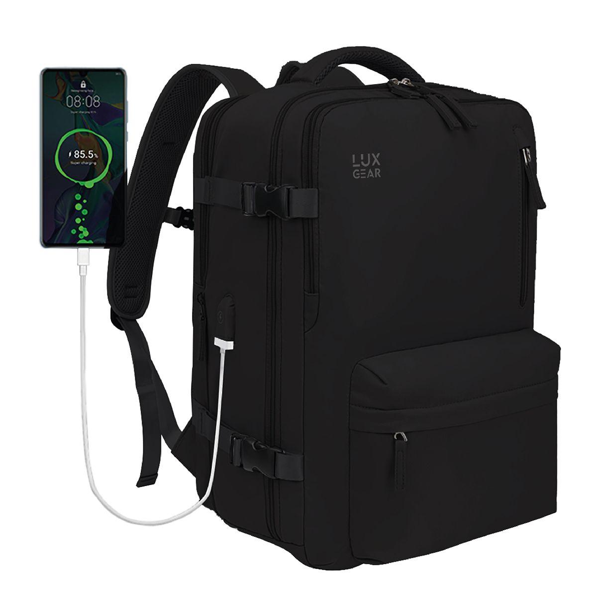 Mochila De Viaje Expansible Luxgear NomadLifeV2 Impermeable - Negro-0