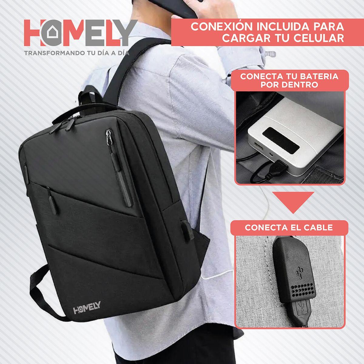 Mochila Notebook Antirrobo Homely Impermeable Ejecutiva-3