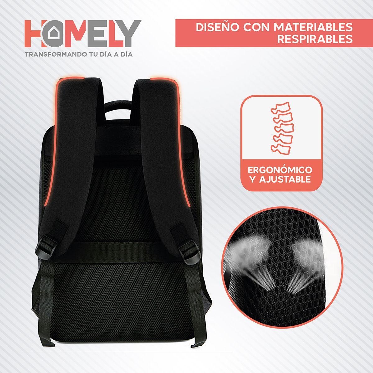 Mochila Notebook Antirrobo Homely Impermeable Ejecutiva-5