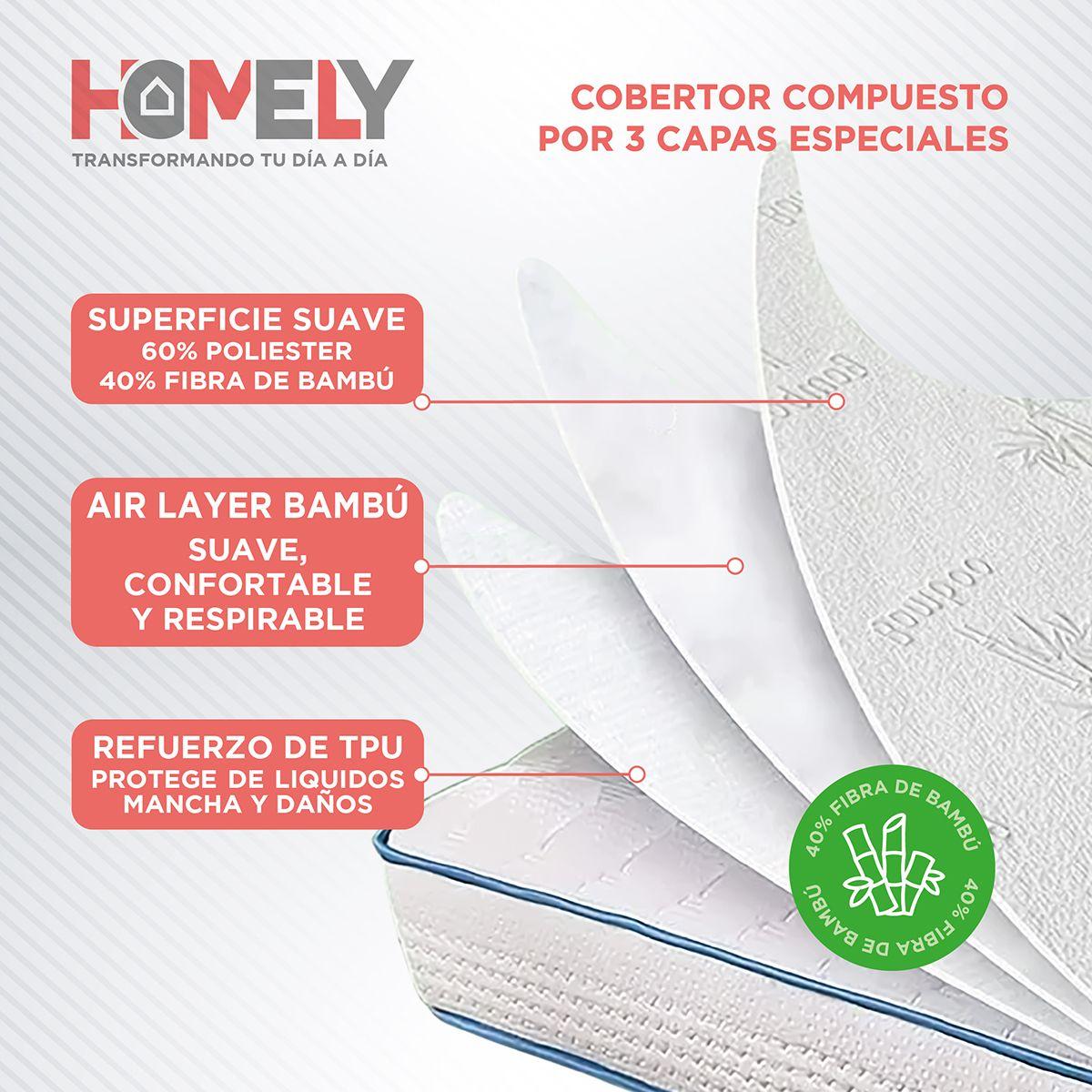 Cubre Colchon Bambu Cobertor Impermeable Queen-2