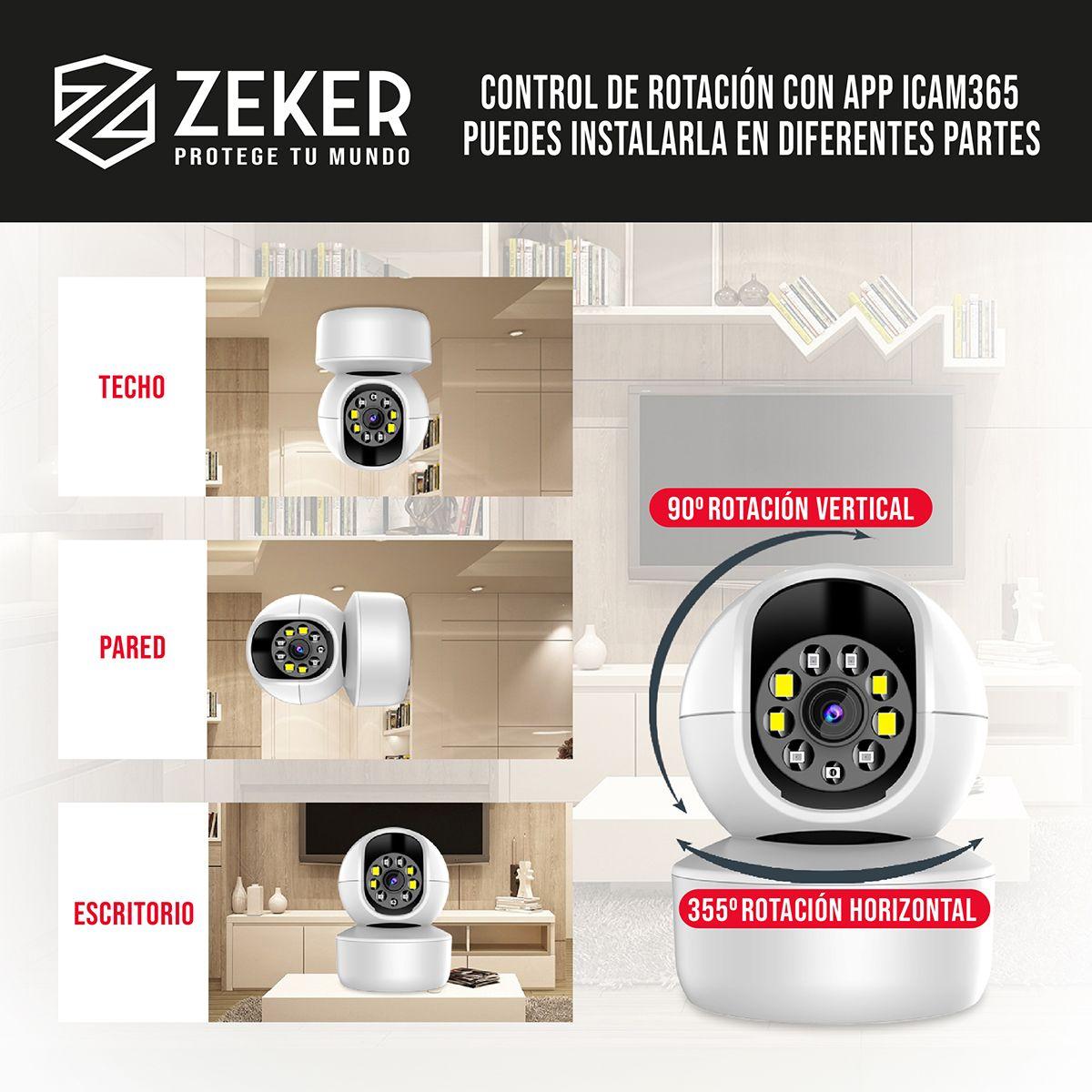 Camara De Seguridad Interior Wifi Ip Zeker 4mp 5g Pan Tilt-5