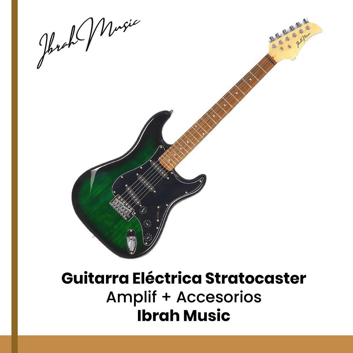 Guitarra Eléctrica Stratocaster Ibrah + Amplif + Accesorios-8