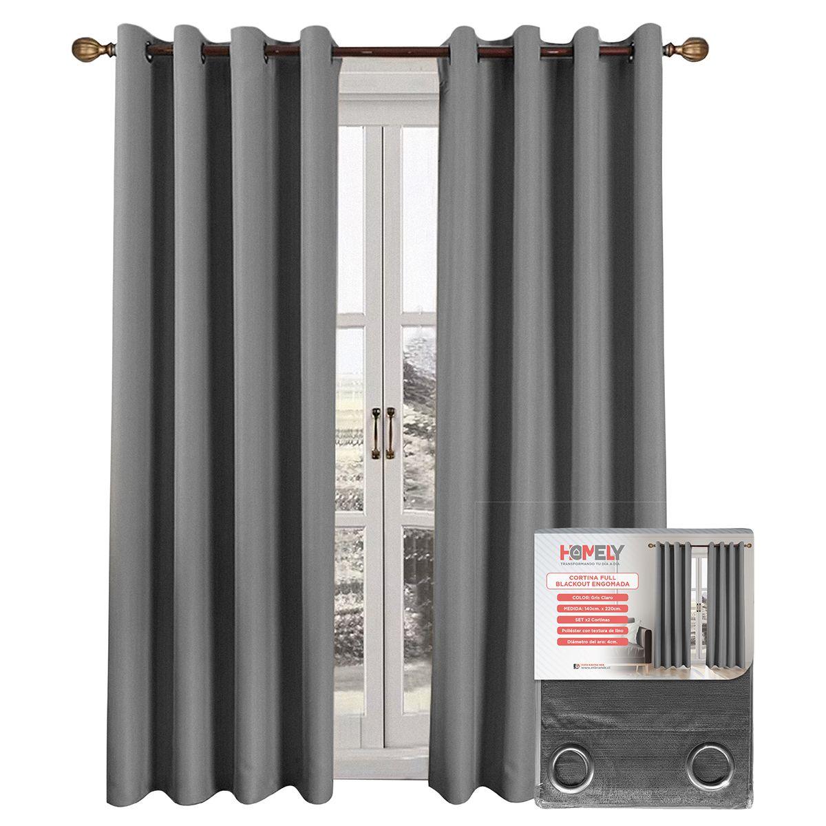 Cortinas 100% Blackout Termica Homely 2x140x220-0
