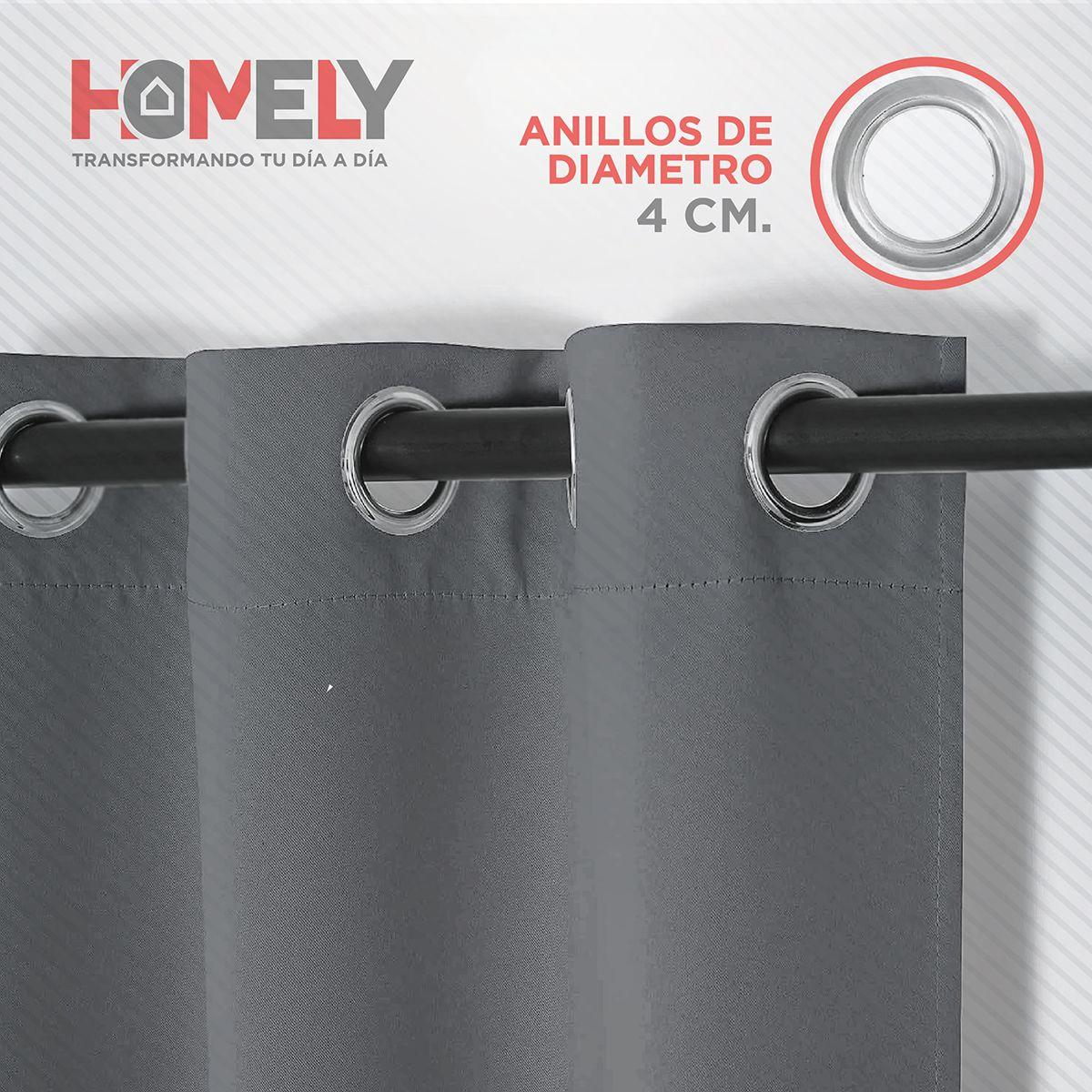 Cortinas 100% Blackout Termica Homely 2x140x220-3