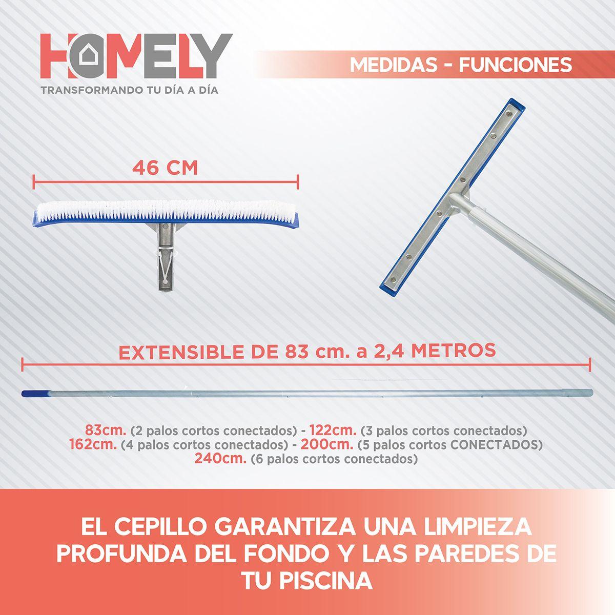 Limpiafondos Piscina Homely + Pértiga 2.4m + Accesorios-3