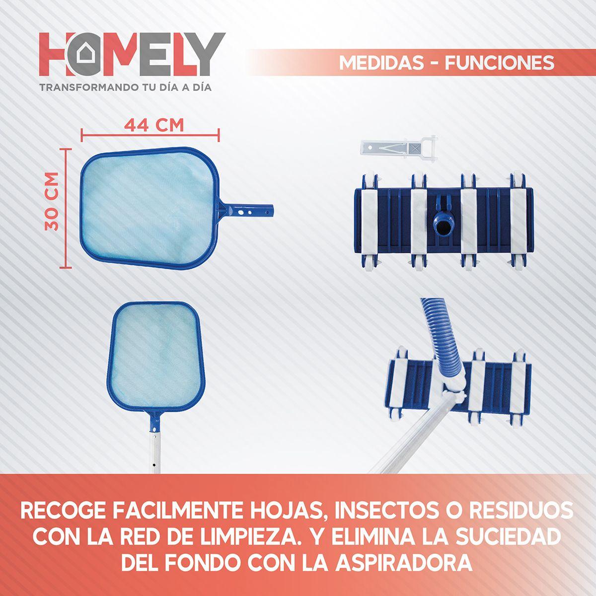 Limpiafondos Piscina Homely + Pértiga 2.4m + Accesorios-2