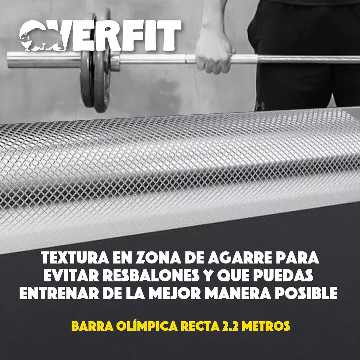 Barra Olimpica Recta Overfit 20kg 220Cm Cromada Fitness-5
