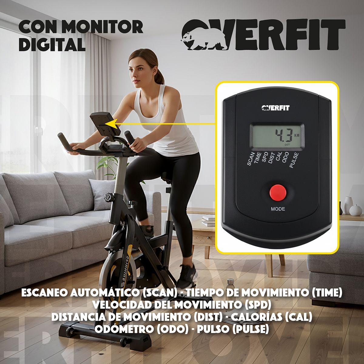 Bicicleta de Spinning Pro Overfit Estatica Fitness Gym 6 kg-6