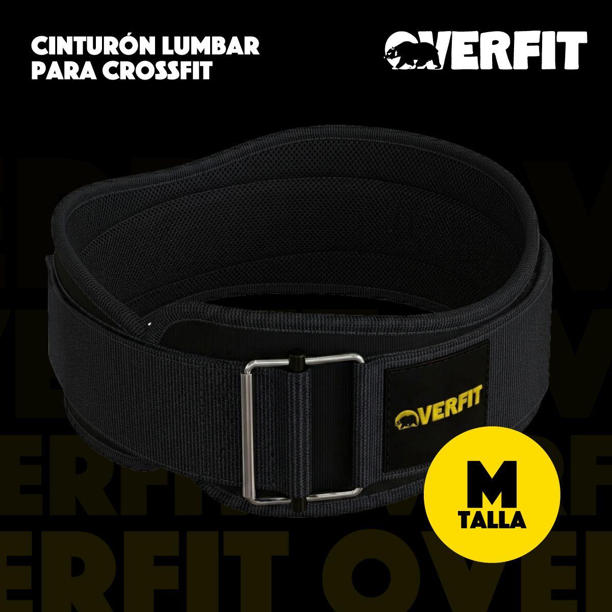 Cinturon Levantamiento De Pesas Gym Overfit Lumbar Crossfit Ajustable Negro M-1
