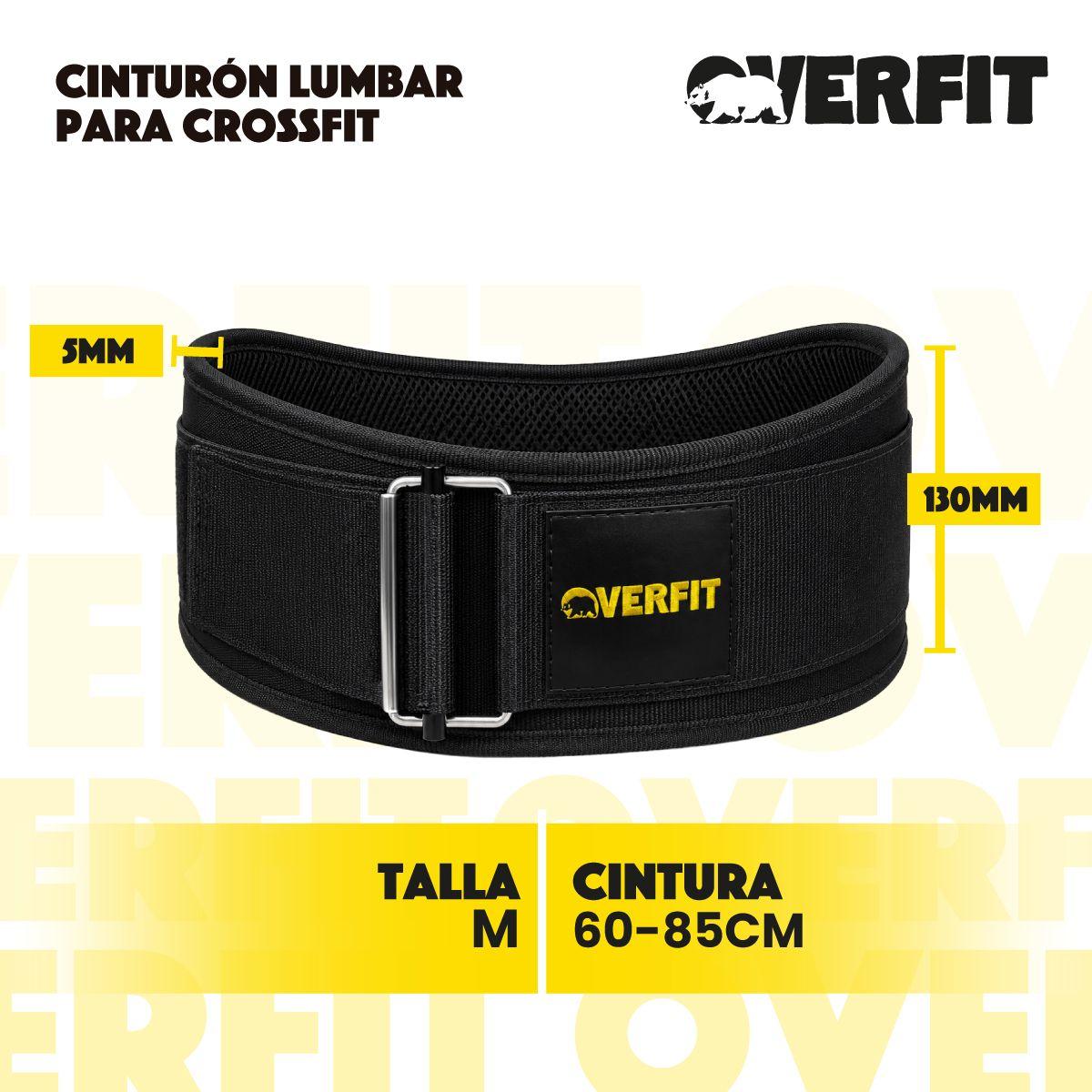 Cinturon Levantamiento De Pesas Gym Overfit Lumbar Crossfit Ajustable Negro M-2