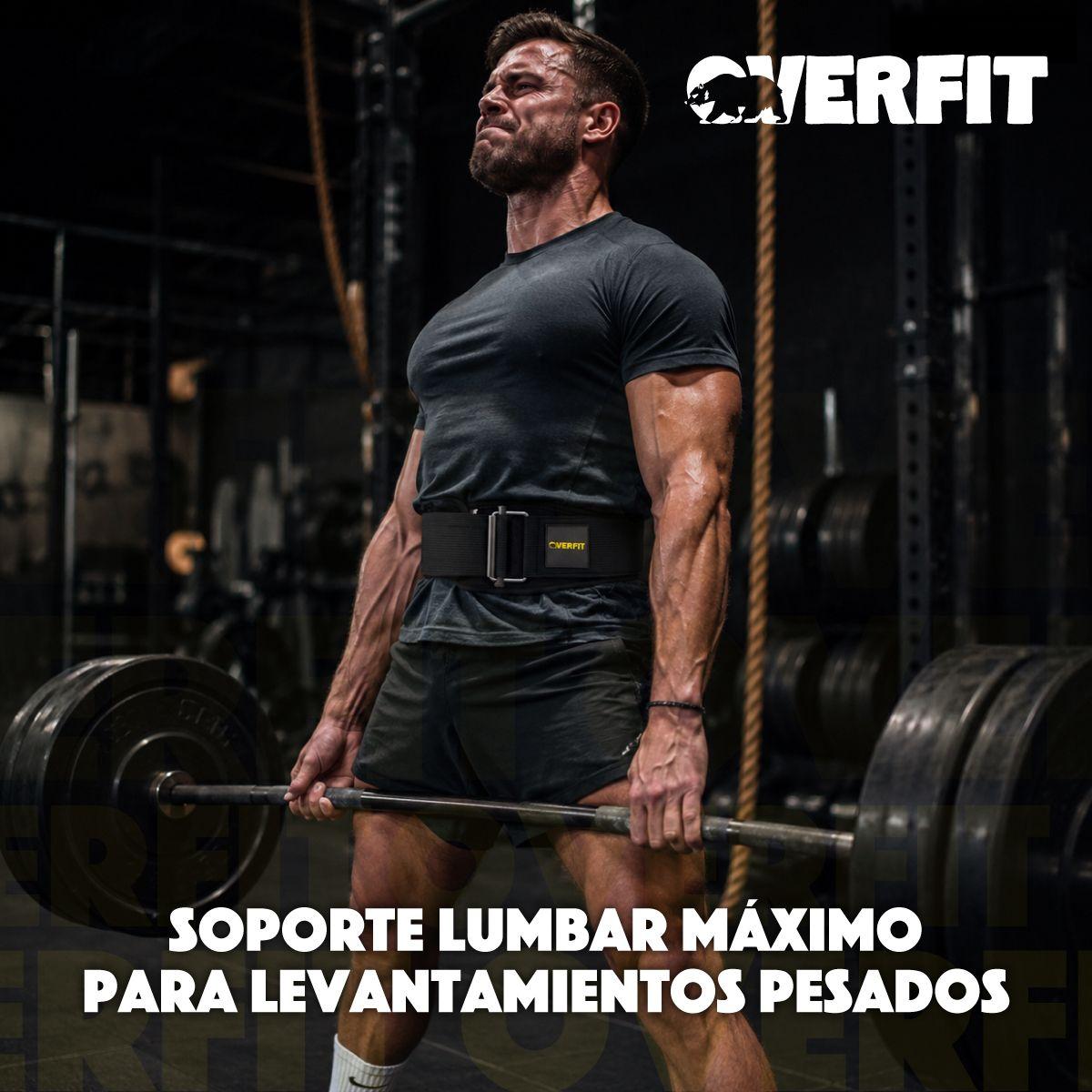Cinturon Levantamiento De Pesas Gym Overfit Lumbar Crossfit Ajustable Negro M-8
