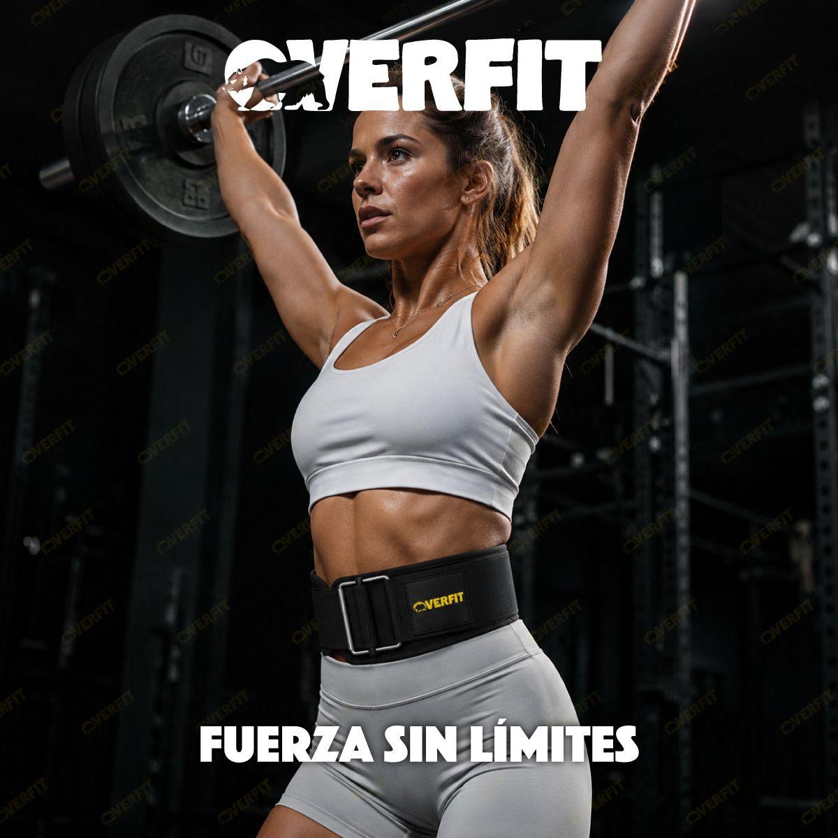 Cinturon Levantamiento De Pesas Gym Overfit Lumbar Crossfit Ajustable Negro M-9