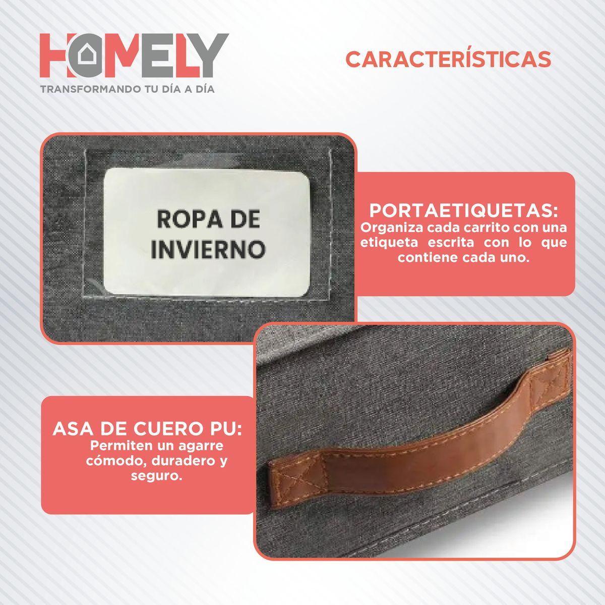 Cajas Organizadoras Bajo Cama Homely Carrito Ruedas 48L X2-5