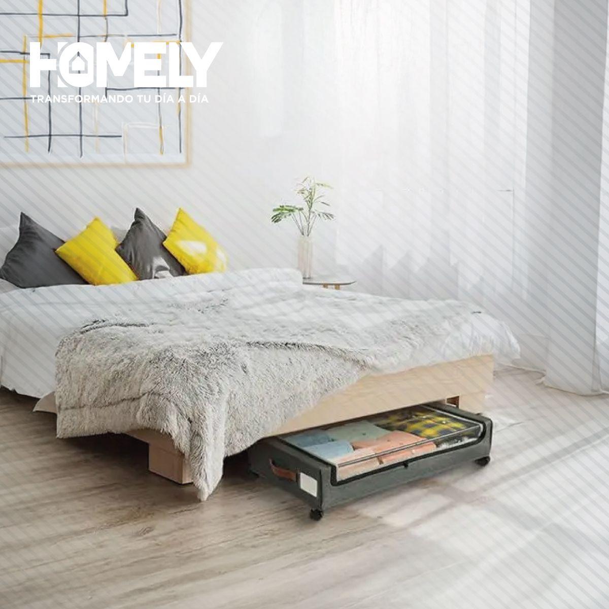 Cajas Organizadoras Bajo Cama Homely Carrito Ruedas 48L X2-8