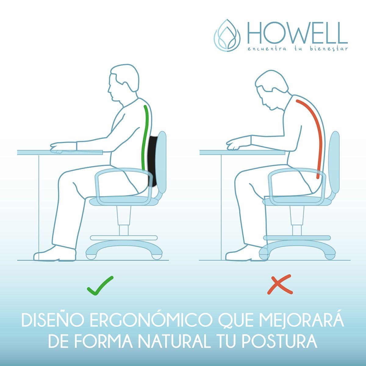 Cojin Lumbar Viscoelástico Asiento + Cojin Espalda Howell-3