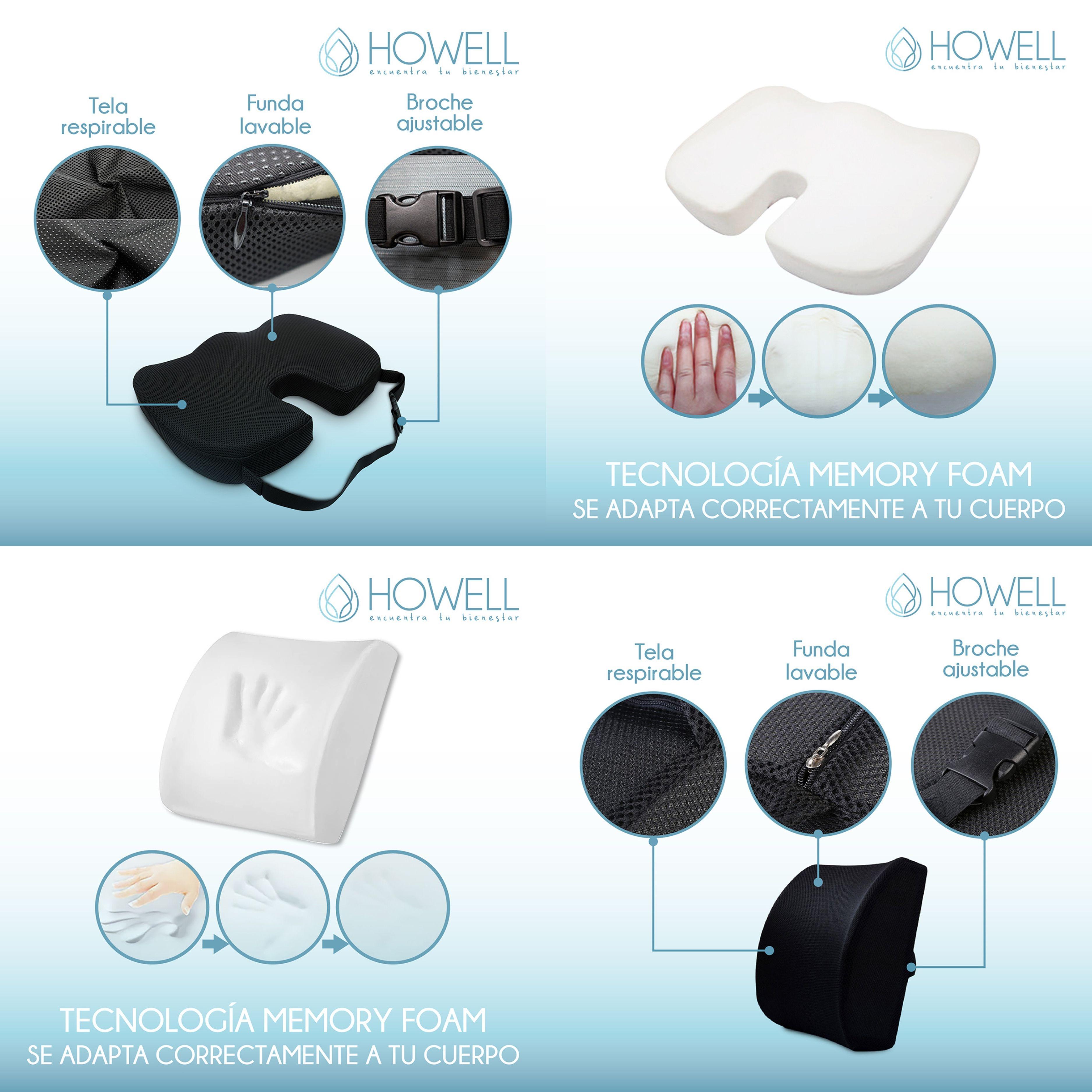 Cojin Lumbar Viscoelástico Asiento + Cojin Espalda Howell-2