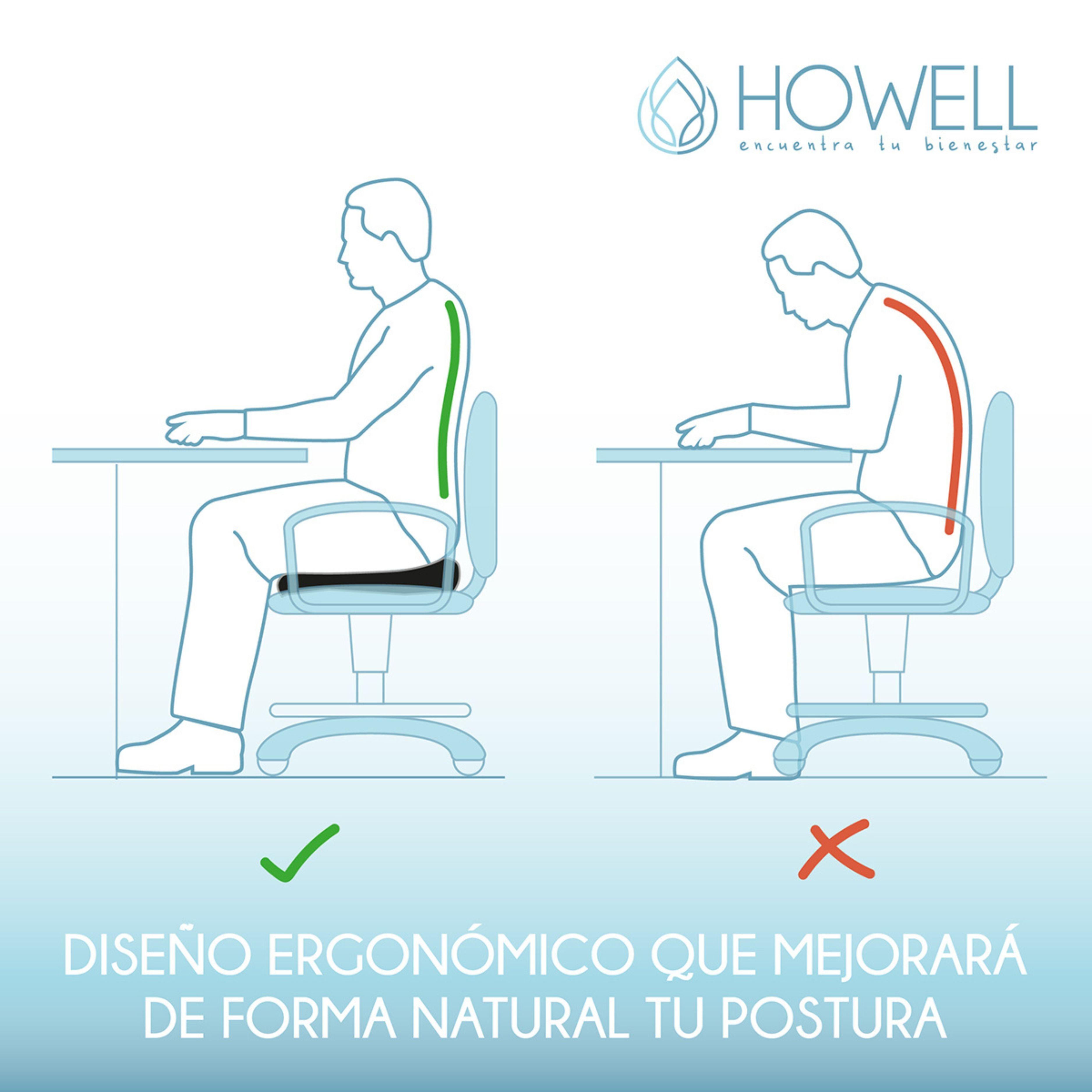 Cojin Lumbar Viscoelástico Asiento + Cojin Espalda Howell-4