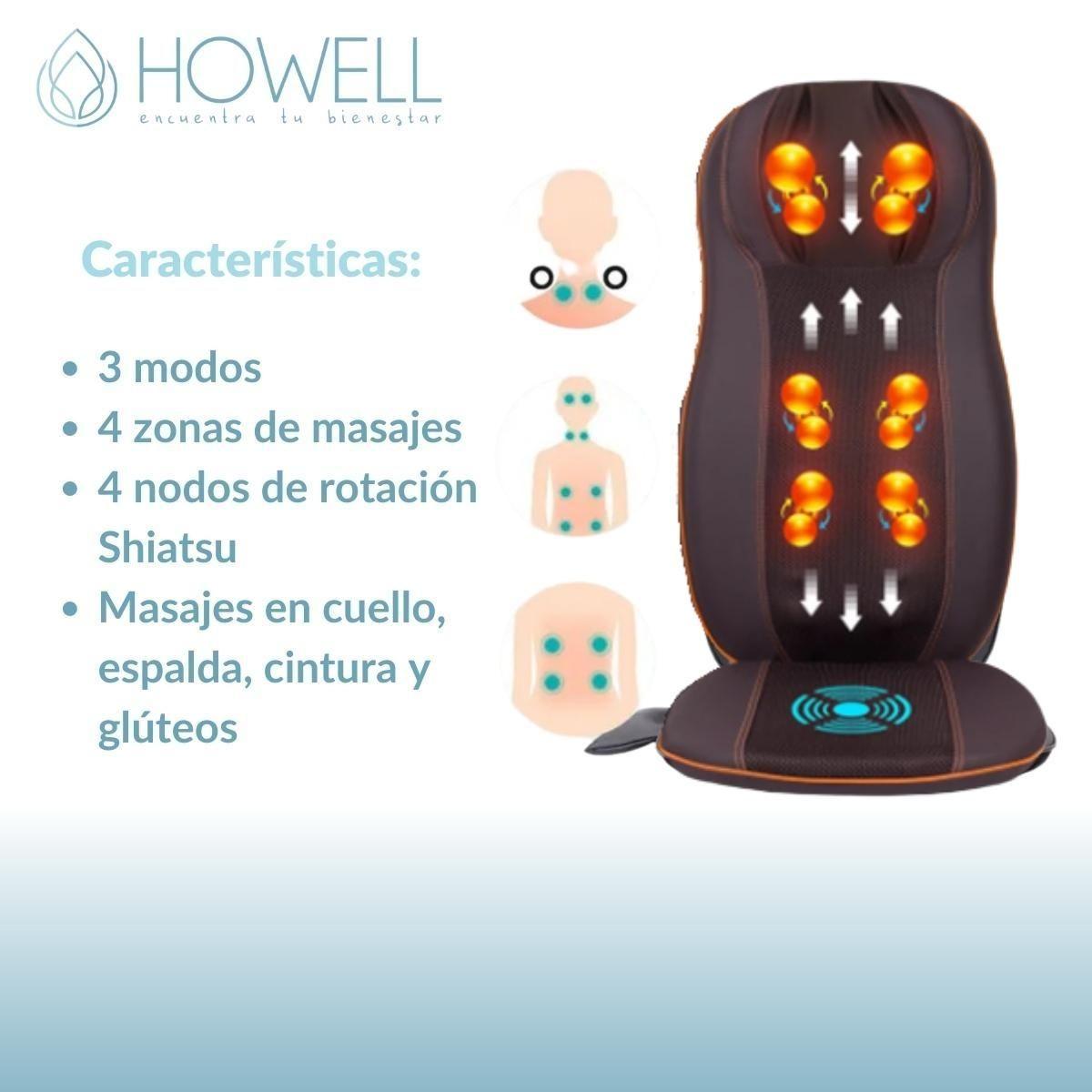 Asiento Masajeador Shiatsu Howell Con Calor Espalda Cuello-2