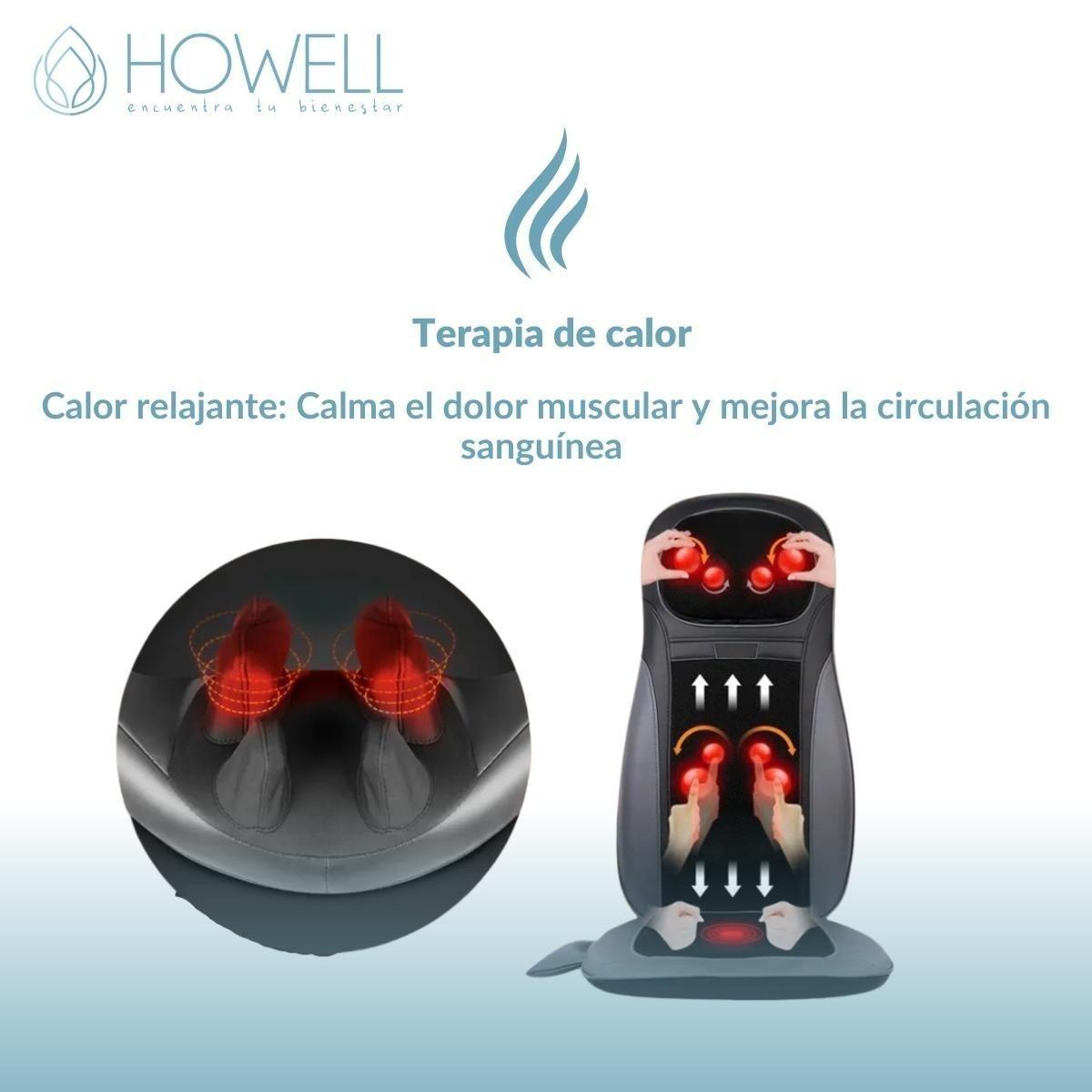 Asiento Masajeador Shiatsu Howell Con Calor Espalda Cuello-3