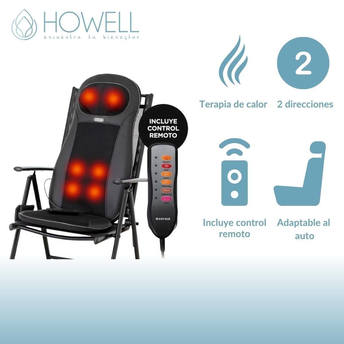 Asiento Masajeador Shiatsu Howell Con Calor Espalda Cuello-4