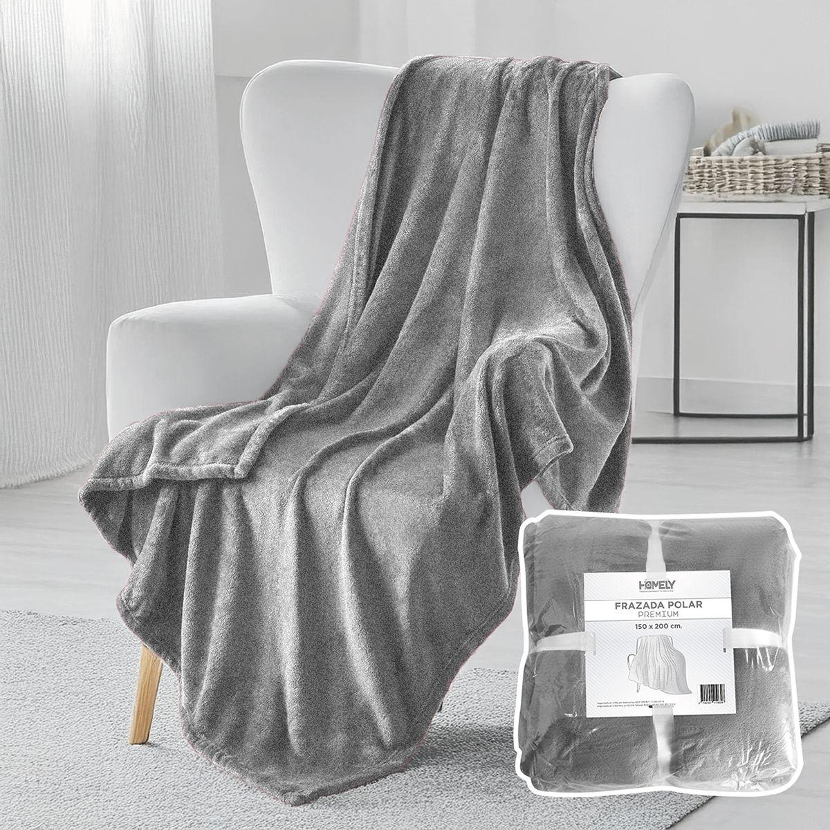 Frazada Polar Termica 2 Plazas Homely Manta 150x200cm Gris-0