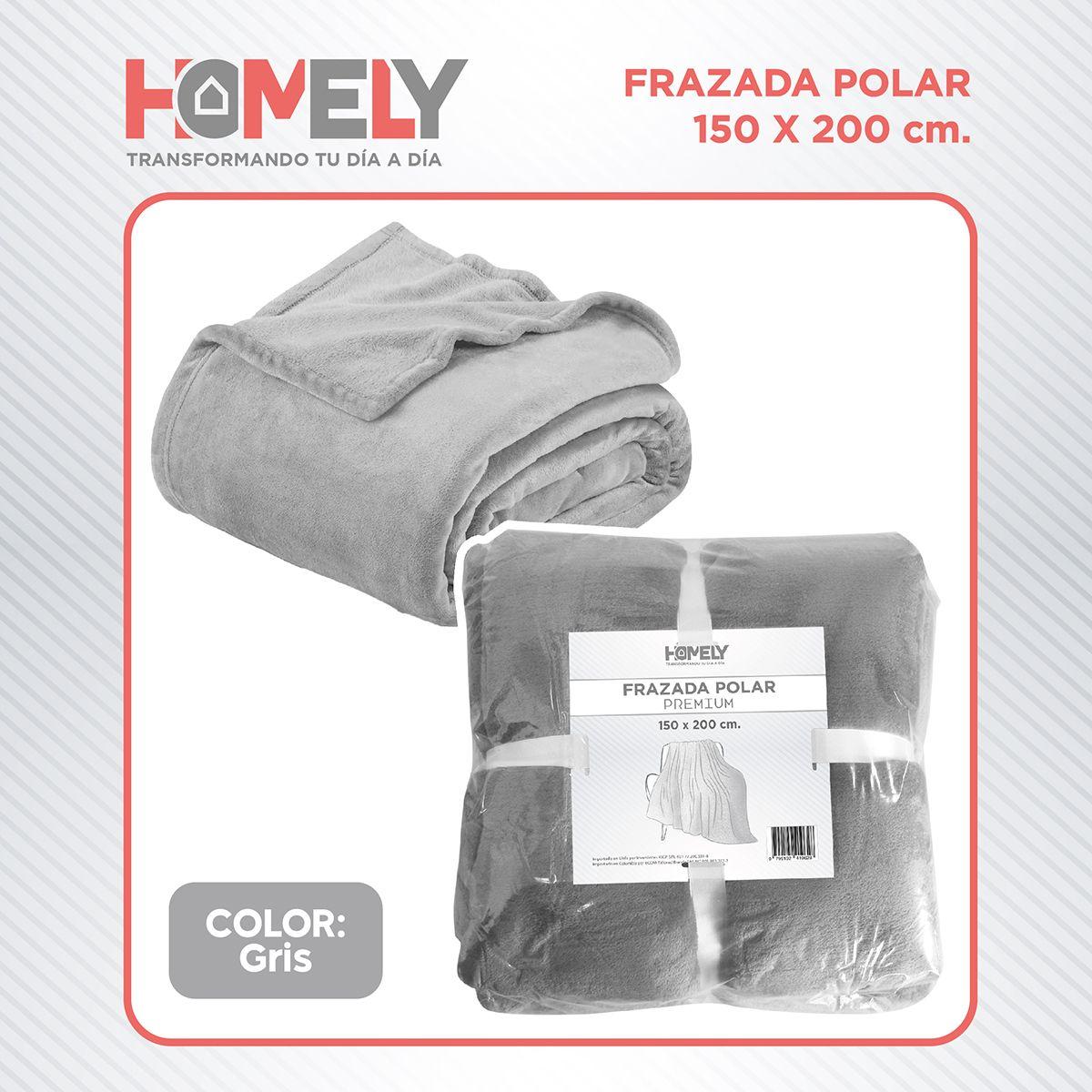 Frazada Polar Termica 2 Plazas Homely Manta 150x200cm Gris-3