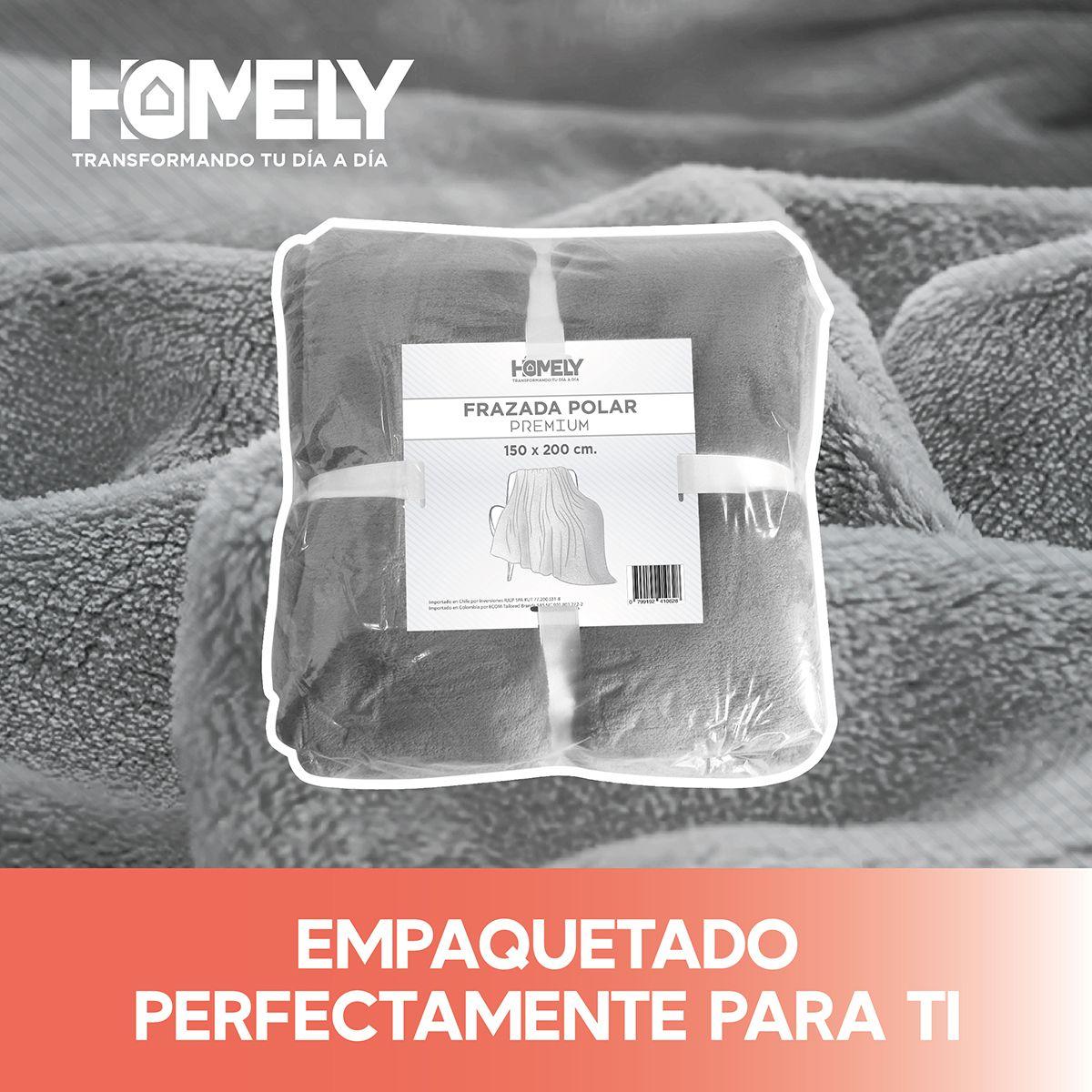Frazada Polar Termica 2 Plazas Homely Manta 150x200cm Gris-7
