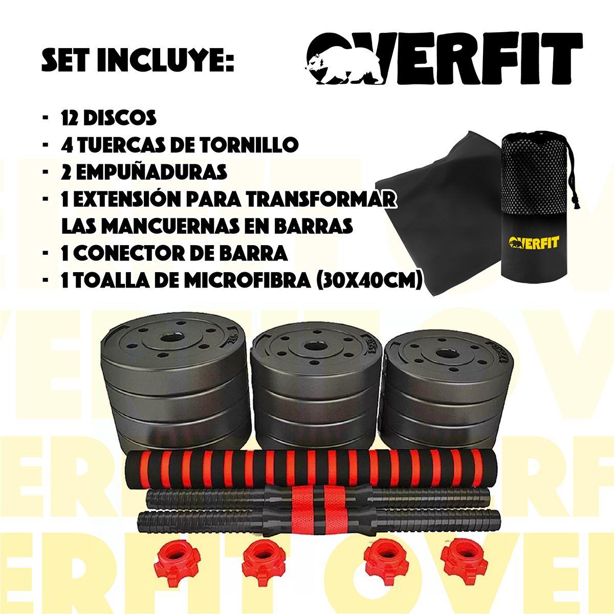 Set Mancuernas Y Barra Unibles 20kg Fitness Pesas Ajustables-2