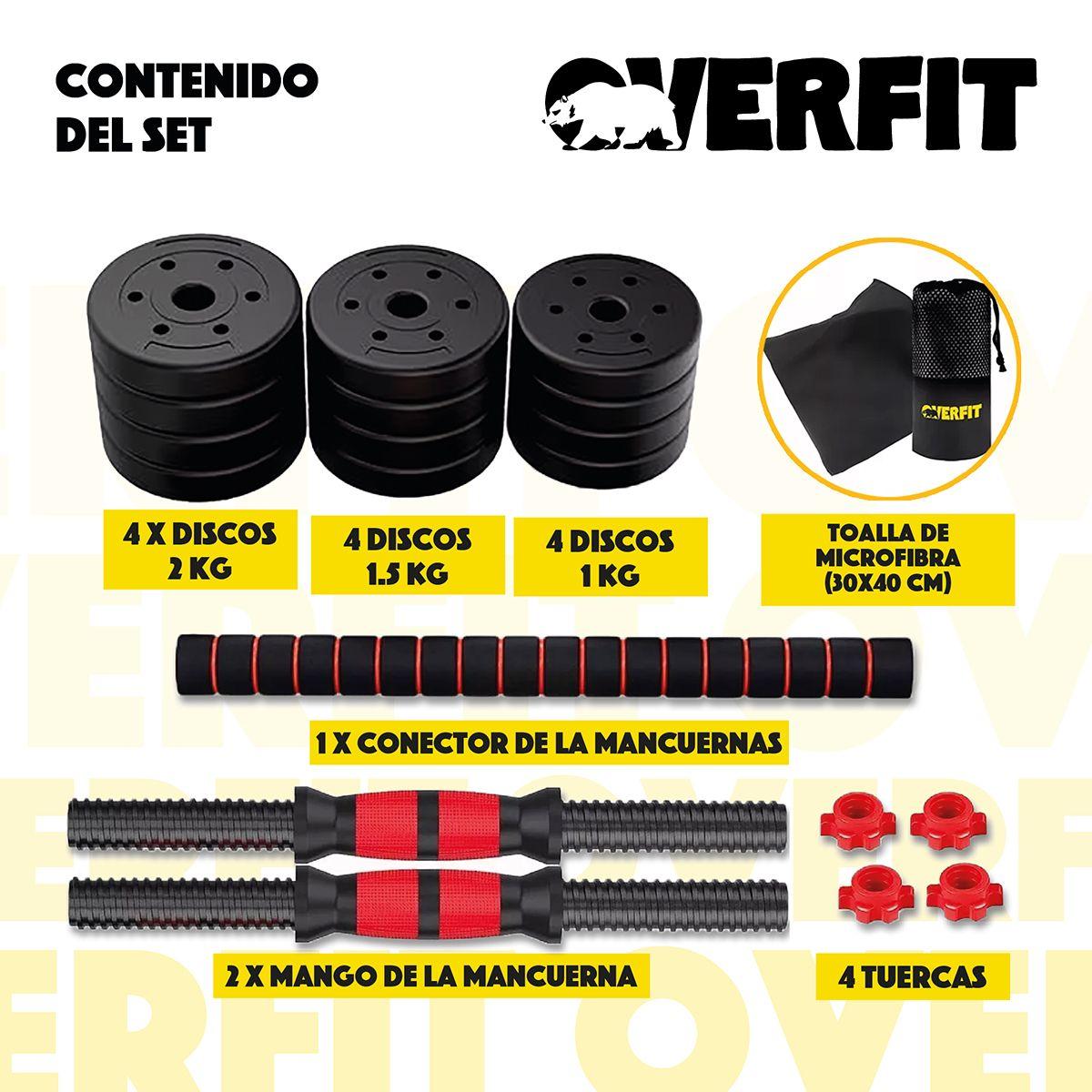 Set Mancuernas Y Barra Unibles 20kg Fitness Pesas Ajustables-2