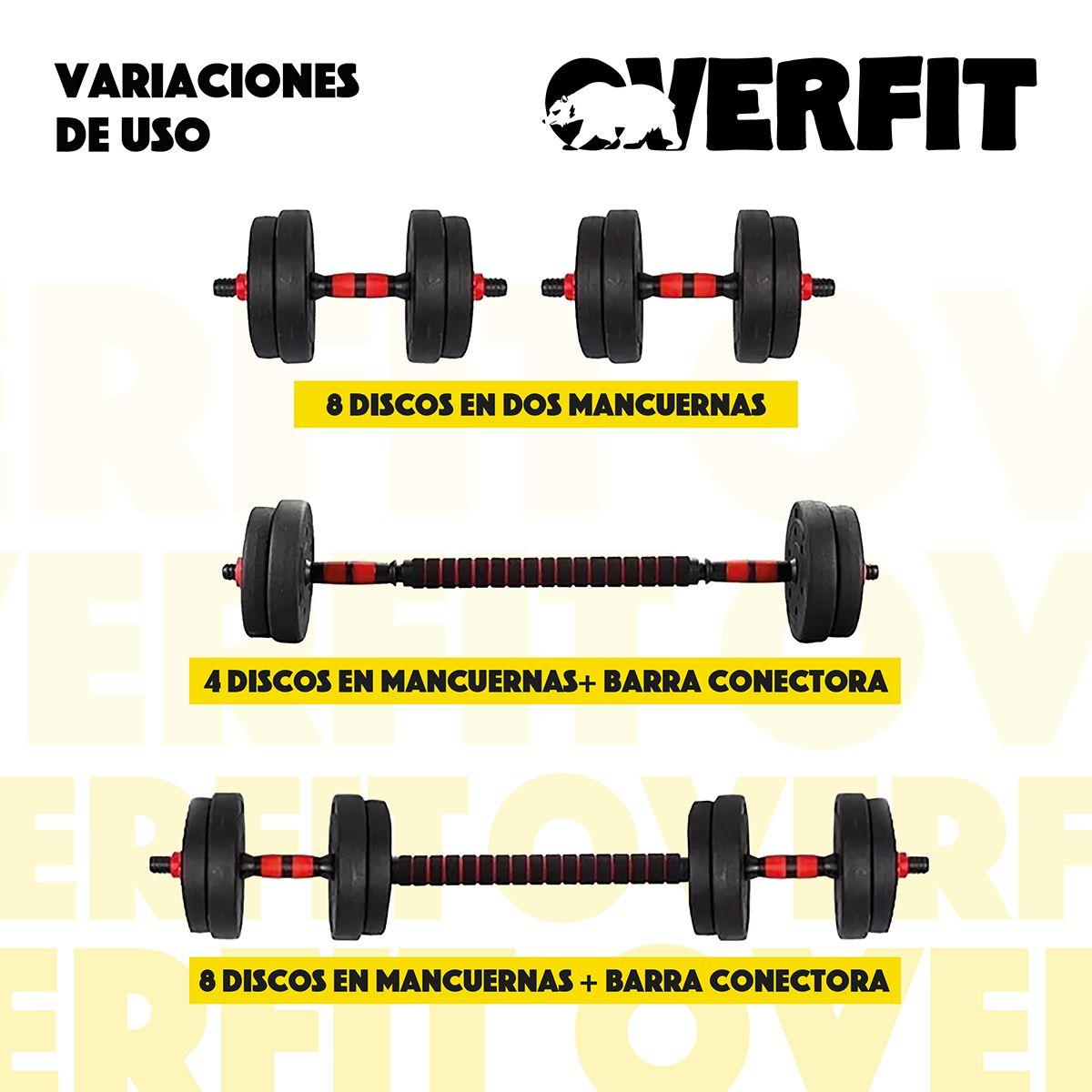 Set Mancuernas Y Barra Unibles 20kg Fitness Pesas Ajustables-5