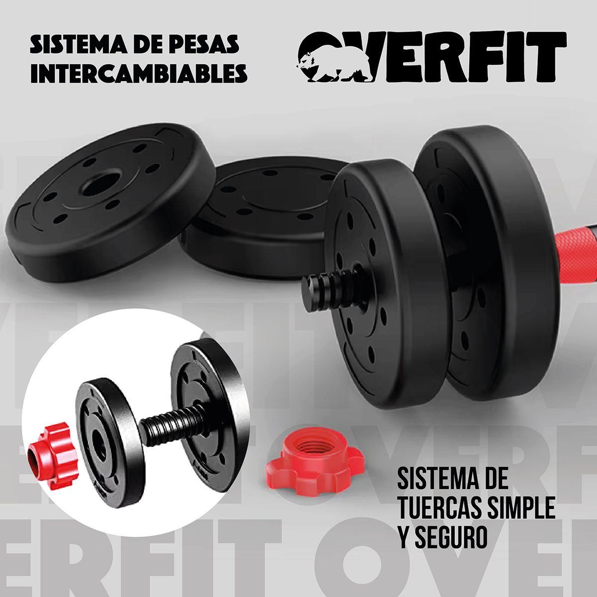 Set Mancuernas Y Barra Unibles 20kg Fitness Pesas Ajustables-6