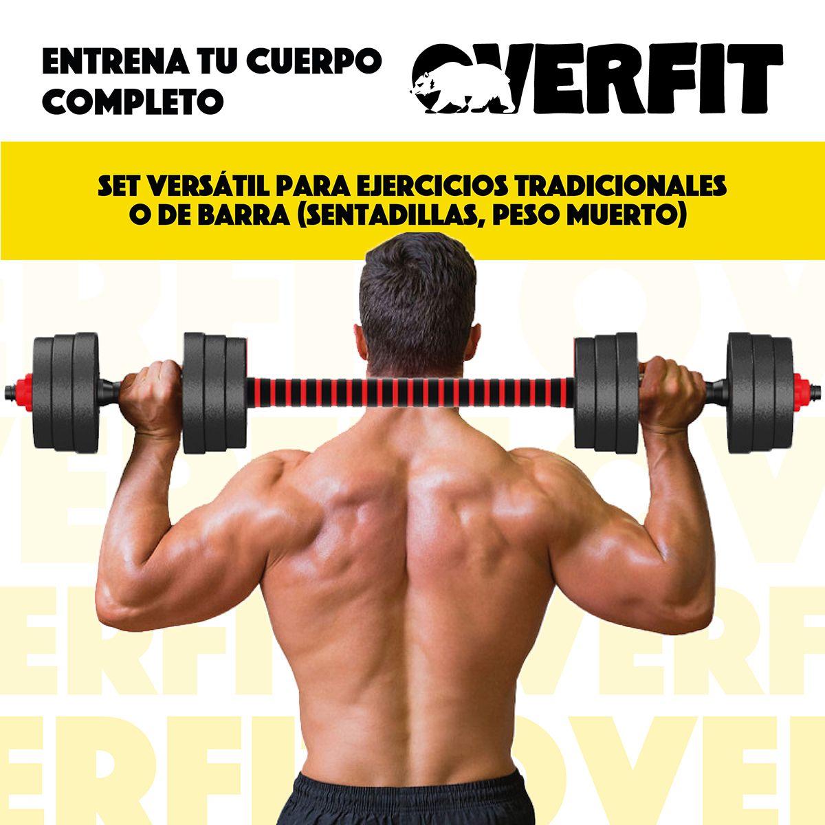 Set Mancuernas Y Barra Unibles 20kg Fitness Pesas Ajustables-8