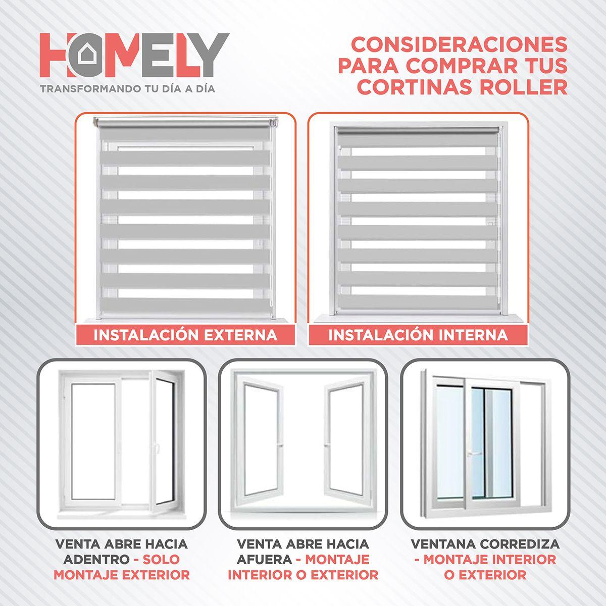 Cortinas Roller Duo 100% Dia y Noche Zebra 150x200cm Homely-4