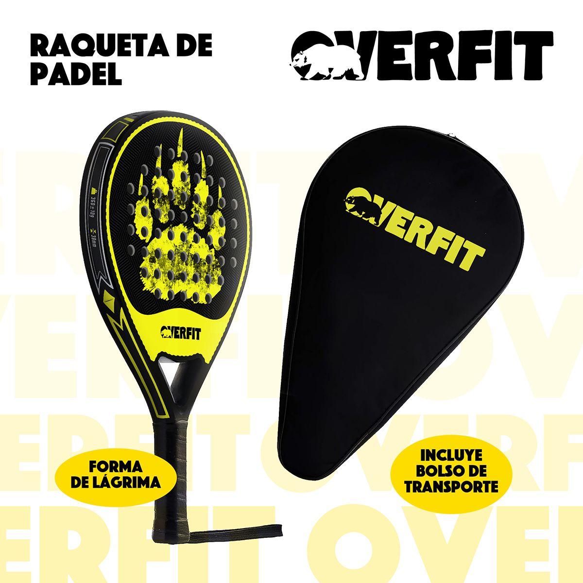 Pala de Padel Overfit ProStrike 38mm Fibra Híbrida + Bolso-5