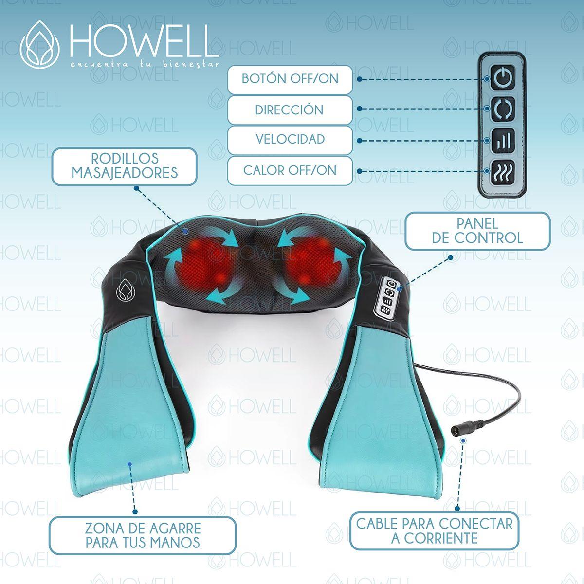 Masajeador De Cuello Espalda Howell Cervical V4 Celeste-4
